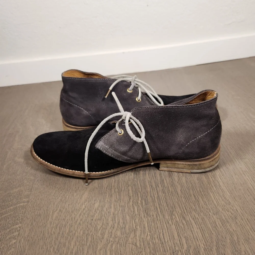 AllSaints Jacks Place Suede Chukka Desert Boots Mens EU 41 Two-Tone Black Grey 8